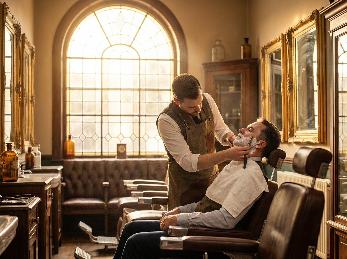 rasage chez le barbier
