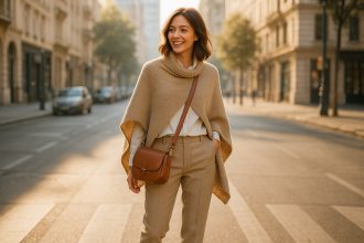 Femme élégante dans une rue ensoleillée de la ville