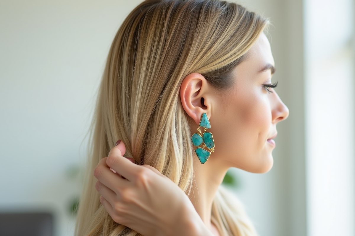 boucles d oreilles blondes
