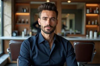 Jeune homme espagnol avec coupe dégradée élégante