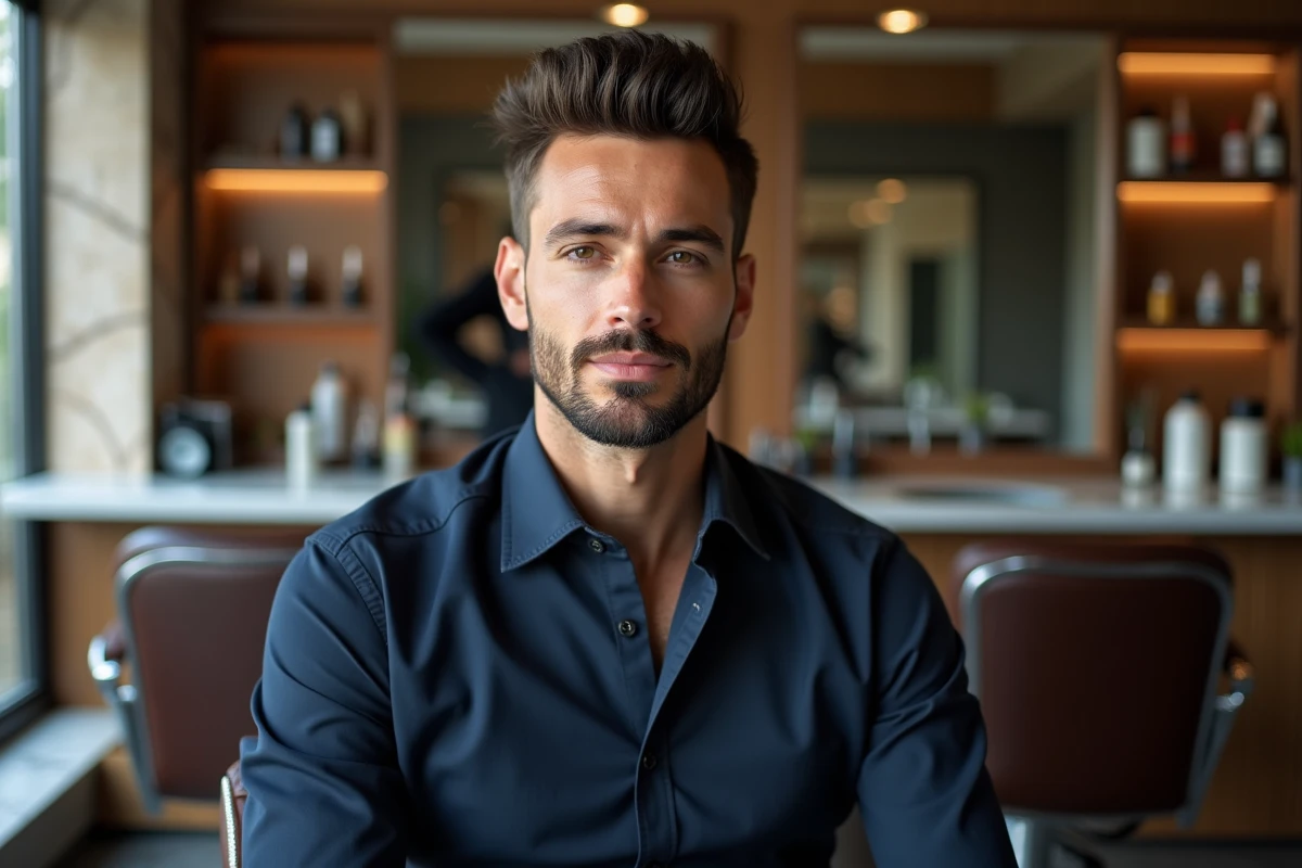 Jeune homme espagnol avec coupe dégradée élégante